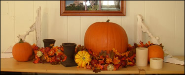 Fall Decor with Wooden Brackets